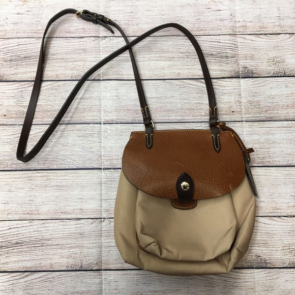 Dooney and Bourke nylon crossbody saddlebag - Picture 1 of 5